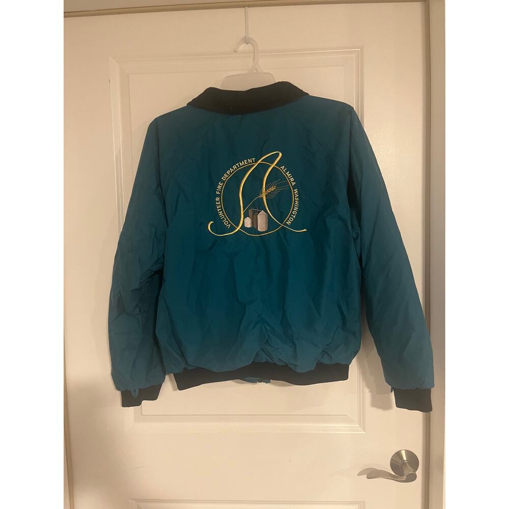 Vintage Aqua Almira Washington Volunteer FD Jacket Windbreaker